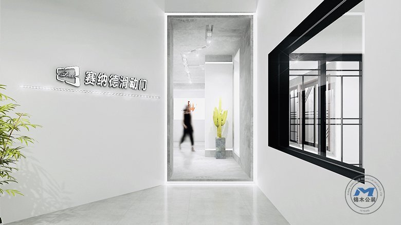 門業(yè)企業(yè)展廳裝修設(shè)計入口處
