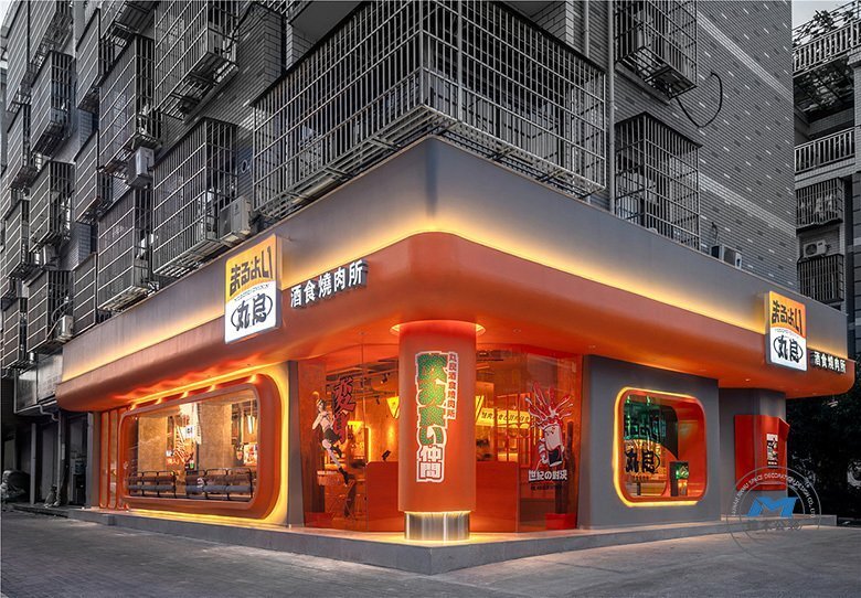 日式酒食燒肉所餐廳裝修設(shè)計(jì)全景效果圖