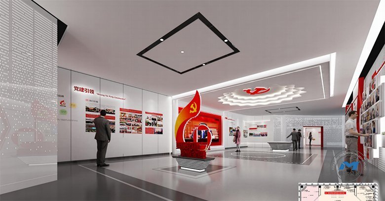 企事業(yè)單位展廳設(shè)計(jì)效果黨建廳
