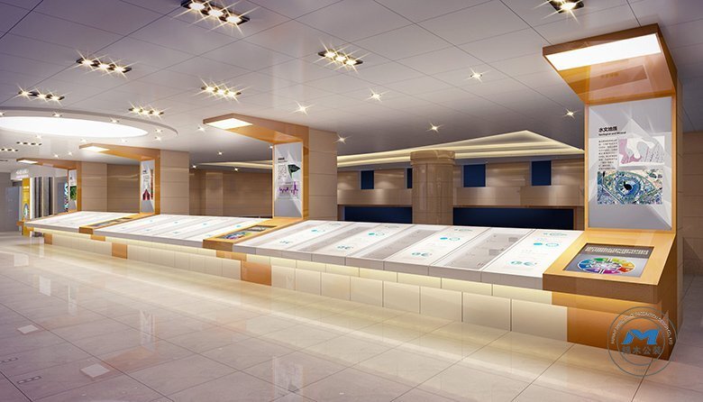 企事業(yè)局展廳裝修設(shè)計效果展柜展示